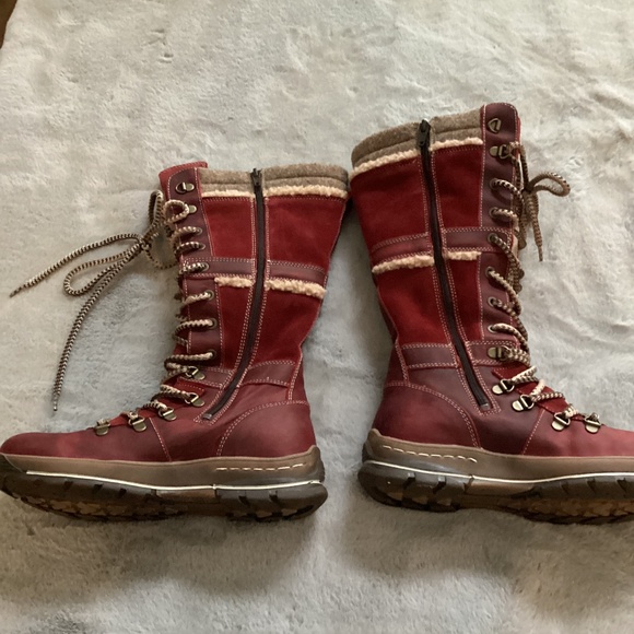 Like new Bos&co Gabriella lace up boot red size 37 - Picture 2 of 8